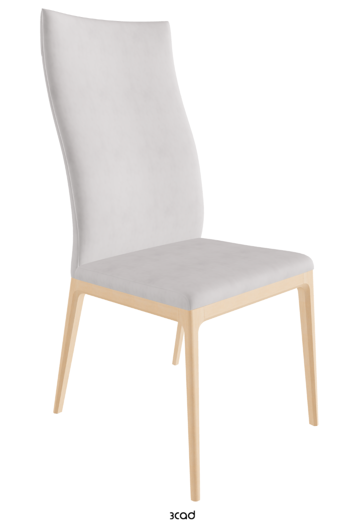 Arcadia High Back Dining Chair_Natural Stained Beech_Micro Nubuk_White