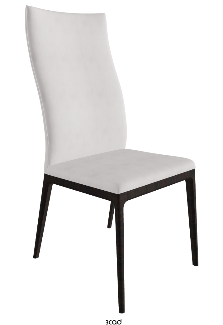 Arcadia High Back Dining Chair_Dark Wenghe Stained Beech_Micro Nubuk_White
