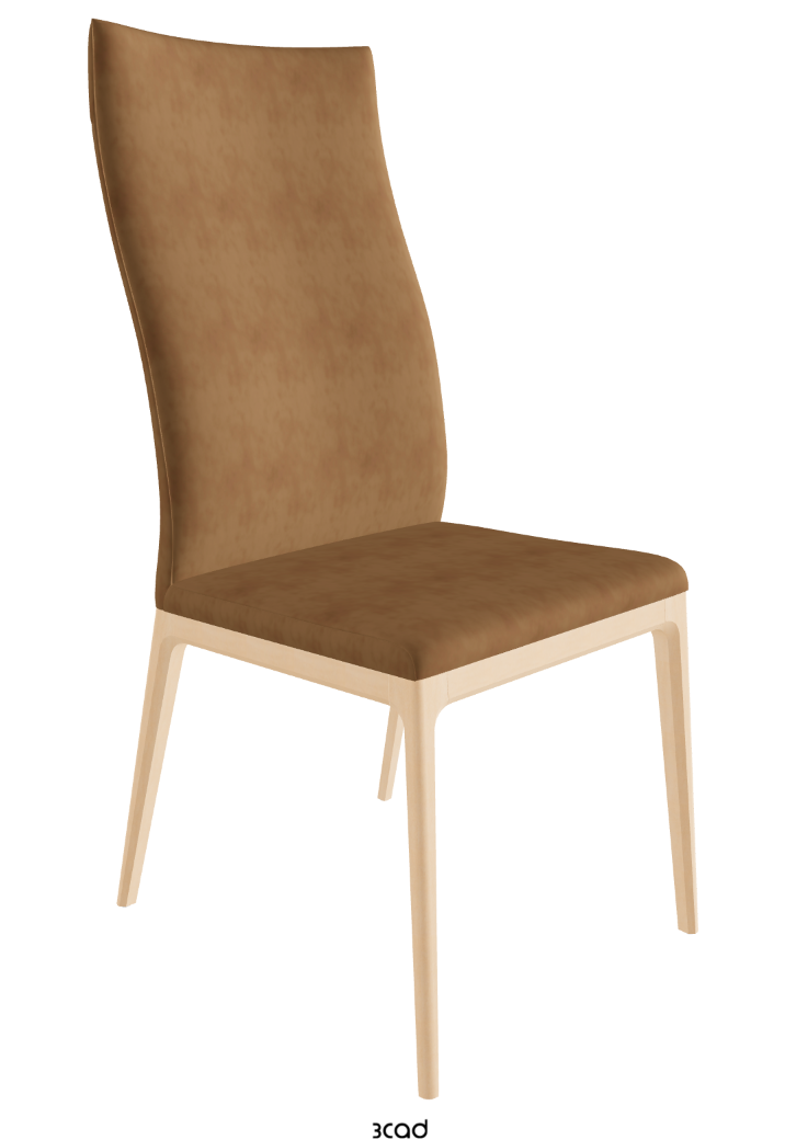 Arcadia High Back Dining Chair_Natural Stained Beech_Micro Nubuk_Almond