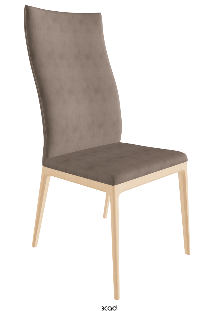 Arcadia High Back Dining Chair_Natural Stained Beech_Micro Nubuk_Cognac