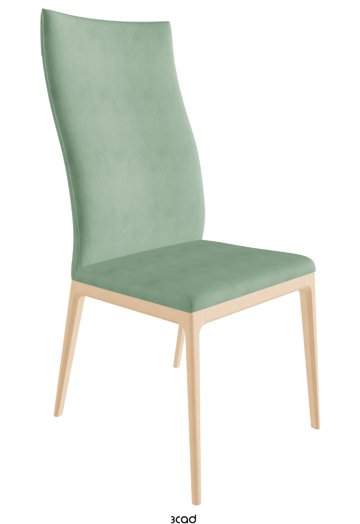 Arcadia High Back Dining Chair_Natural Stained Beech_Micro Nubuk_Mint