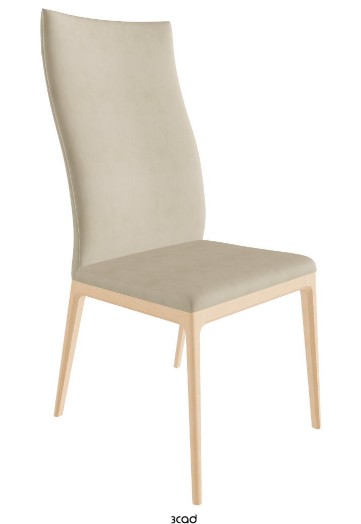 Arcadia High Back Dining Chair_Natural Stained Beech_Micro Nubuk_Sand