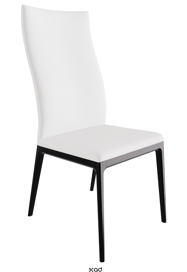 Arcadia High Back Dining Chair_Matt Black_Synthetic Leather_Bianco