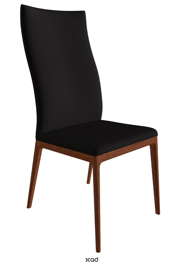 Arcadia High Back Dining Chair_Walnut Canaletto Stained Beech_Synthetic Leather_Moka