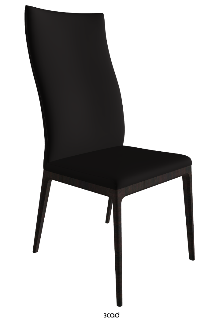 Arcadia High Back Dining Chair_Dark Wenghe Stained Beech_Synthetic Leather_Moka