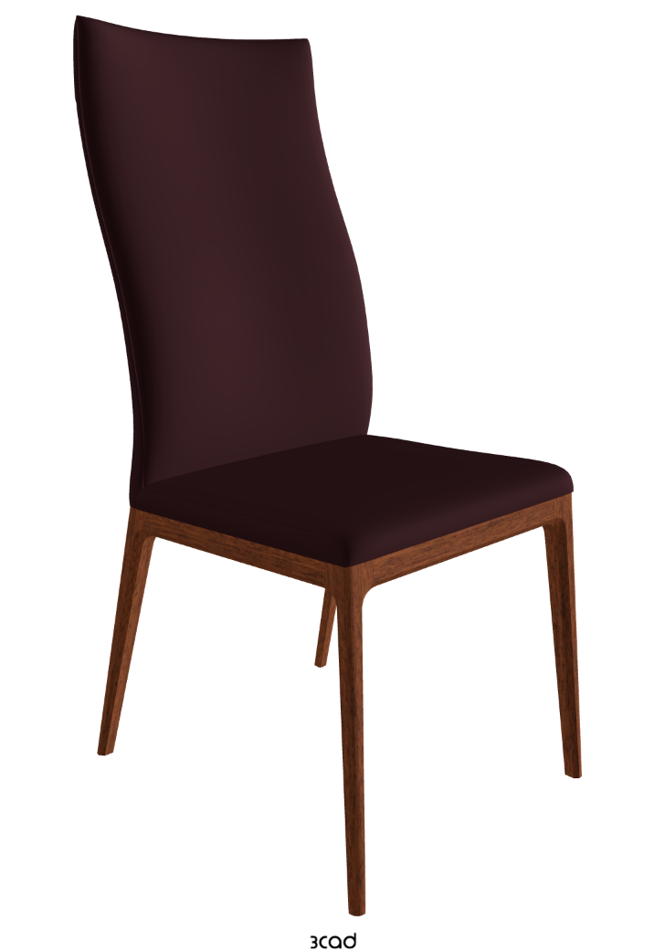 Arcadia High Back Dining Chair_Walnut Canaletto Stained Beech_Synthetic Leather_Bordeaux