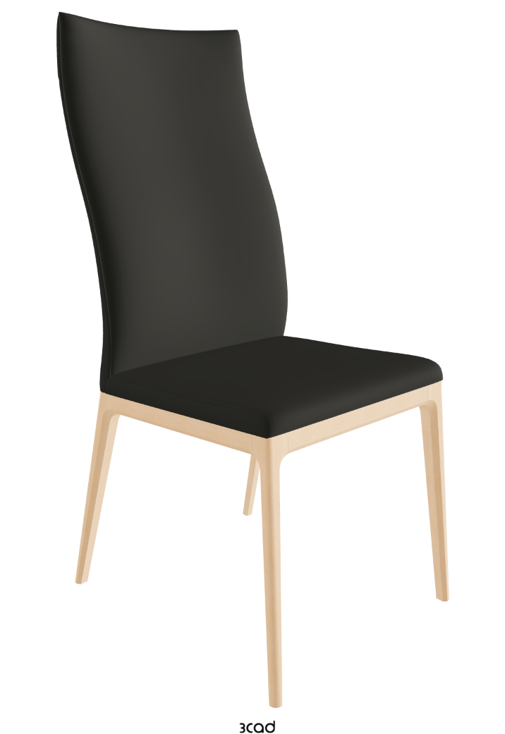 Arcadia High Back Dining Chair_Natural Stained Beech_Synthetic Leather_London