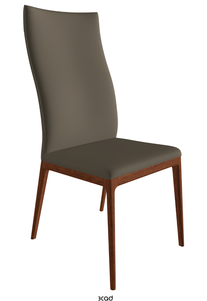 Arcadia High Back Dining Chair_Walnut Canaletto Stained Beech_Synthetic Leather_Fango