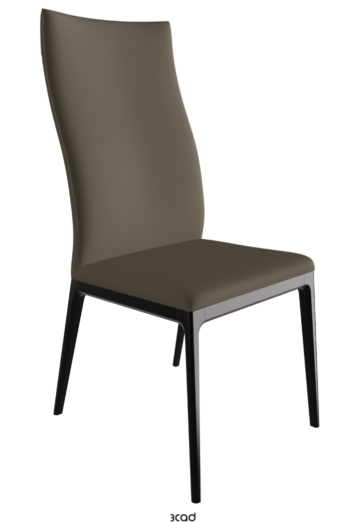 Arcadia High Back Dining Chair_Matt Black_Synthetic Leather_Fango