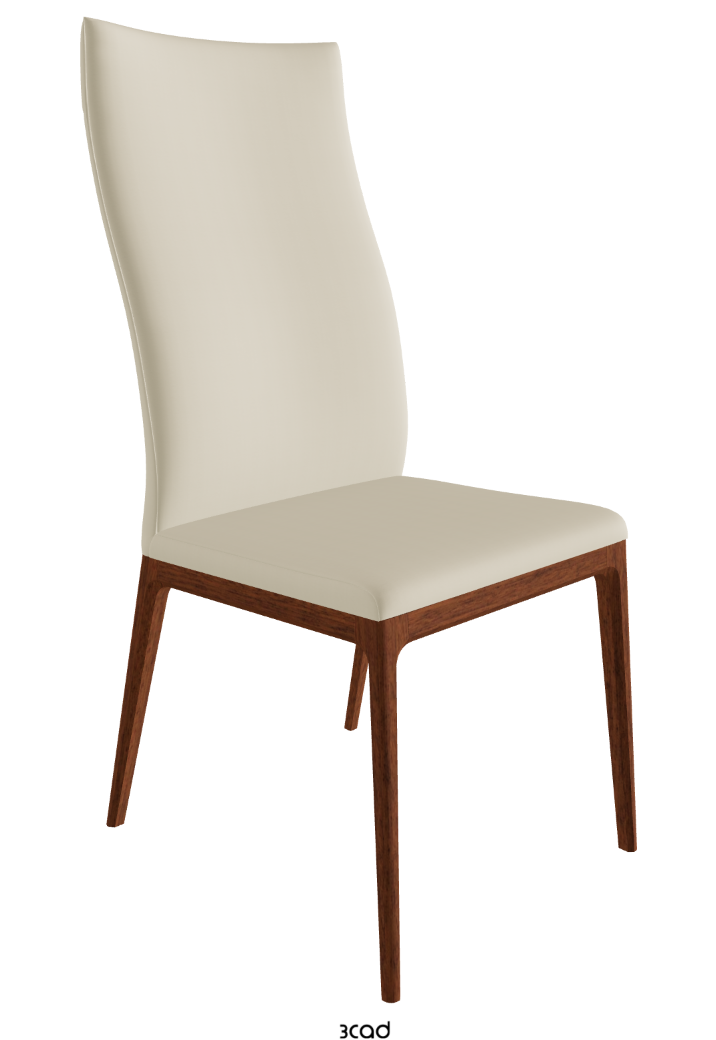 Arcadia High Back Dining Chair_Walnut Canaletto Stained Beech_Synthetic Leather_Oyster