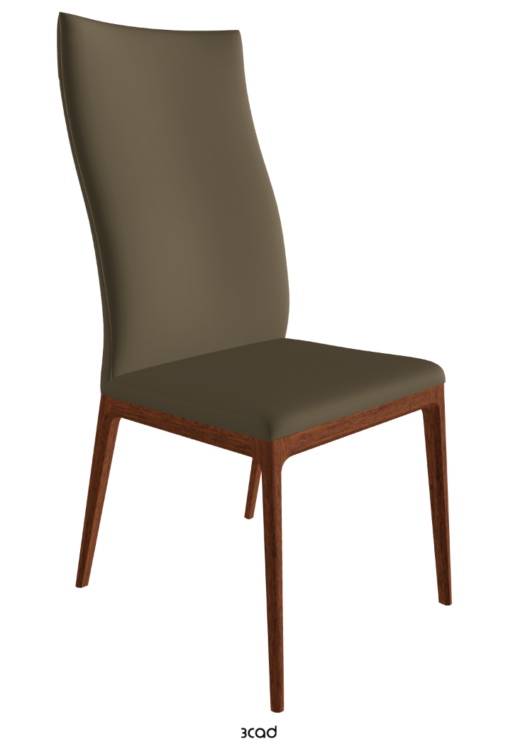 Arcadia High Back Dining Chair_Walnut Canaletto Stained Beech_Synthetic Leather_Argilla