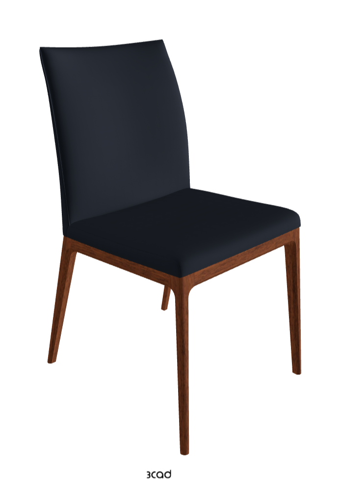 Arcadia Dining Chair_Walnut Canaletto Stained Beech_Synthetic Leather_Navy