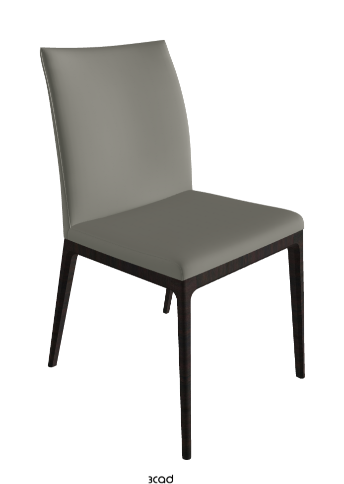 Arcadia Dining Chair_Dark Wenghe Stained Beech_Synthetic Leather_Cemento