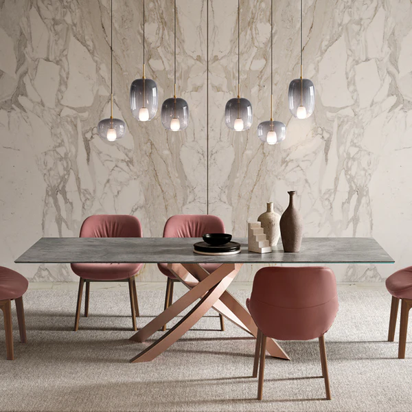 Bontempi Casa Artistico Rectangular Fix Dining Table | 20.13,53.99,52.45,52.46