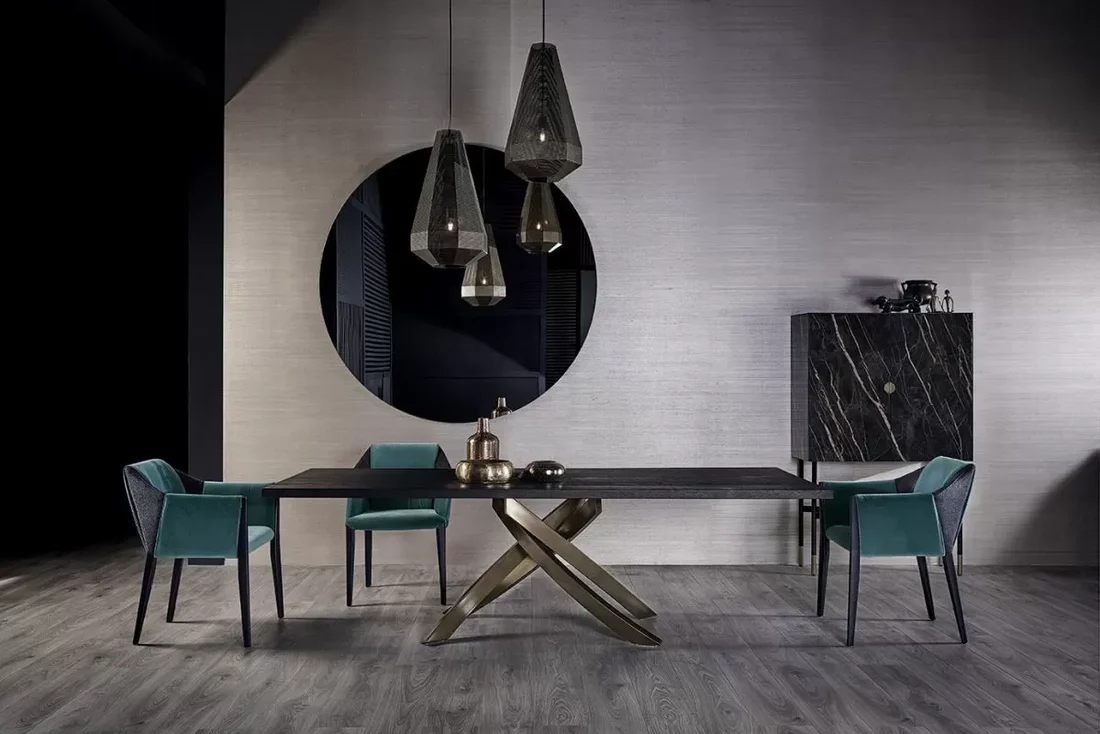 Bontempi Casa Artistico Rectangular Fix Dining Table | 20.13,53.99,52.45,52.46