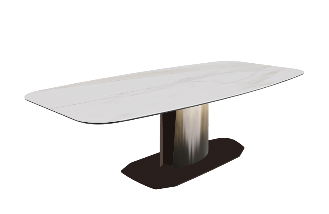 240x120x73 to 105h Barrel Shaped_Matt Golden Calacatta_Oxy Brass_Closed