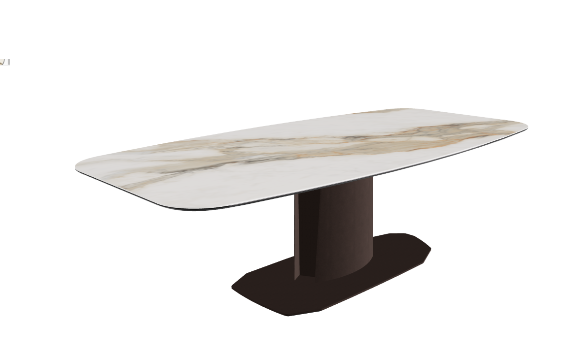 240x120x73 to 105h Barrel Shaped_Matt Borghini Calacatta_Bronze Embossed_Closed