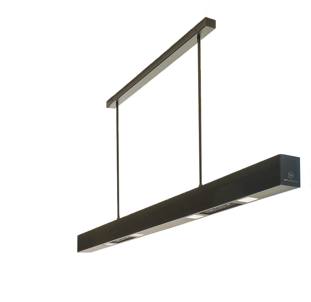 BEEM 230 | Ceiling Mounted Hanging Outdoor Heating and Lights with Stems & Cooling | RAL 9005 Midnight