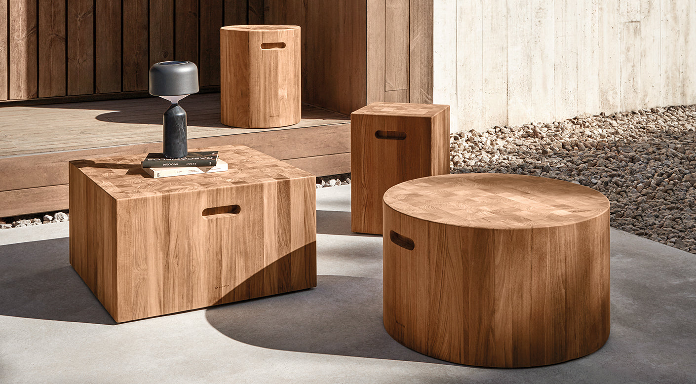 Gloster Block Square and Round Coffee Tables