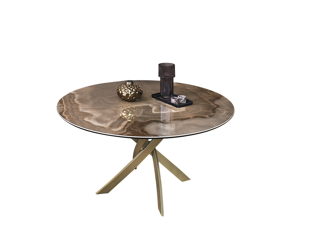 Barone Round fix table with lacquered metal frame