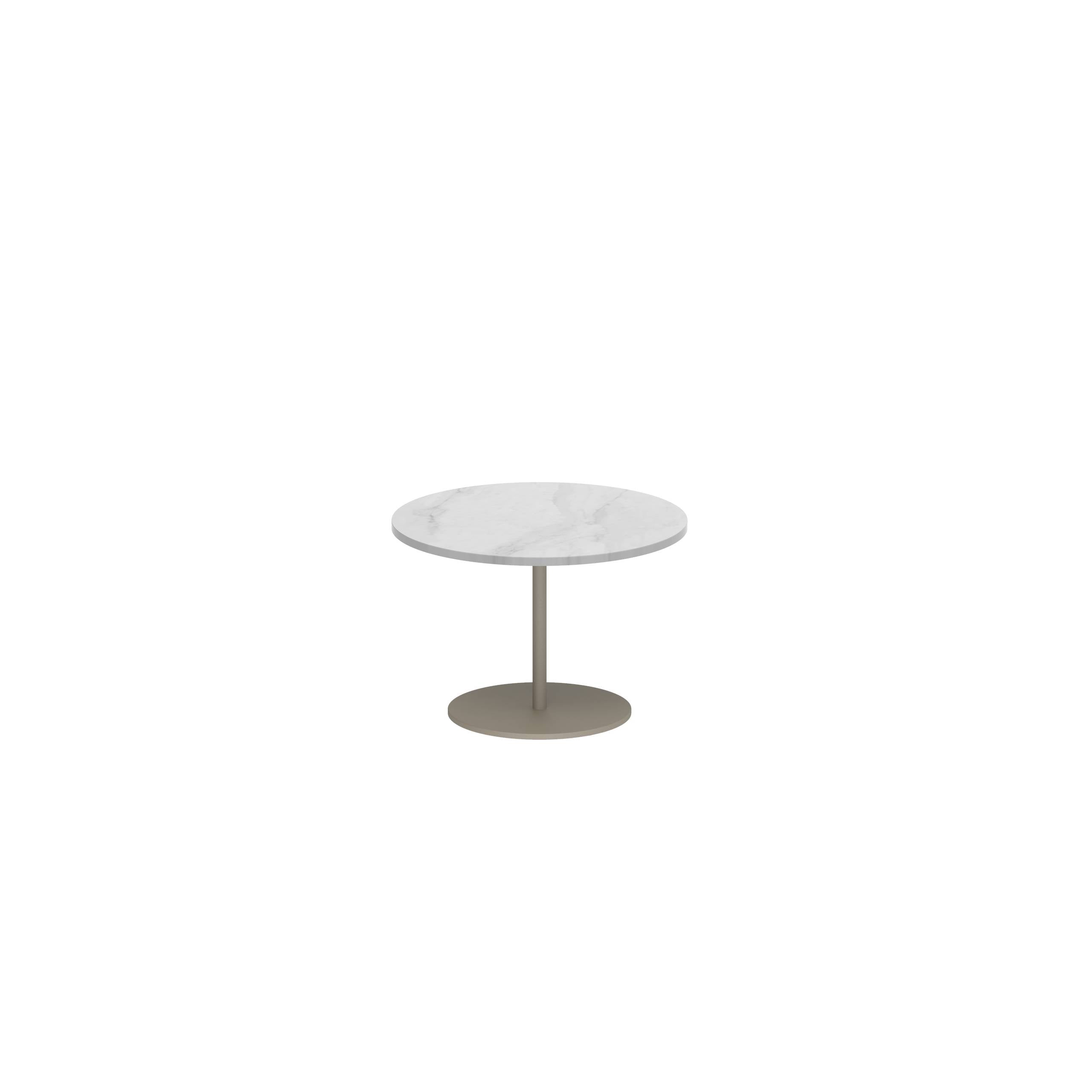Butler Side Table Ø40cm H28cm Sand Ceramic Bianco Statuario