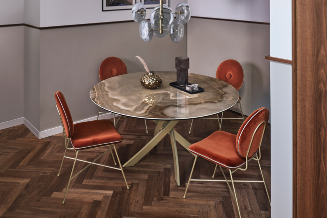 Bontempi Casa Barone Round Fix Dining Table | 01.79,01.90,01.58,01.91