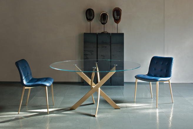Bontempi Casa Barone Round Fix Dining Table | 01.79,01.90,01.58,01.91