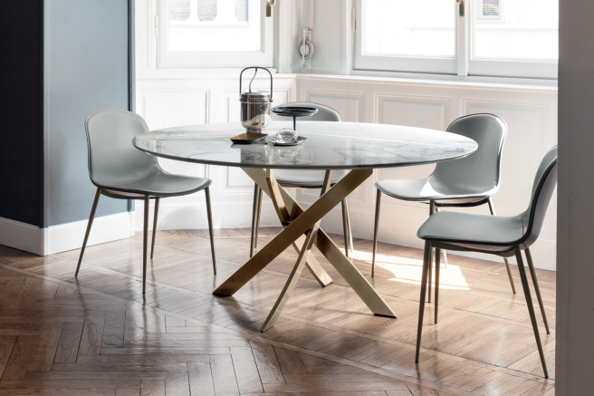 Bontempi Casa Barone Round Fix Dining Table | 01.79,01.90,01.58,01.91