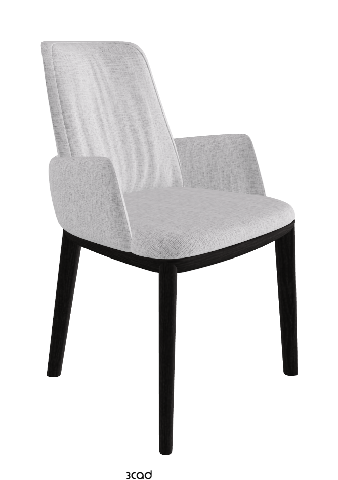 Belinda Dining Armchair_Open Pore Matt Black Ashwood_Fabric_B811
