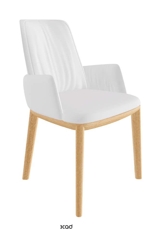 Belinda Dining Armchair_Natural Ashwood_Soft Leather_Bianco
