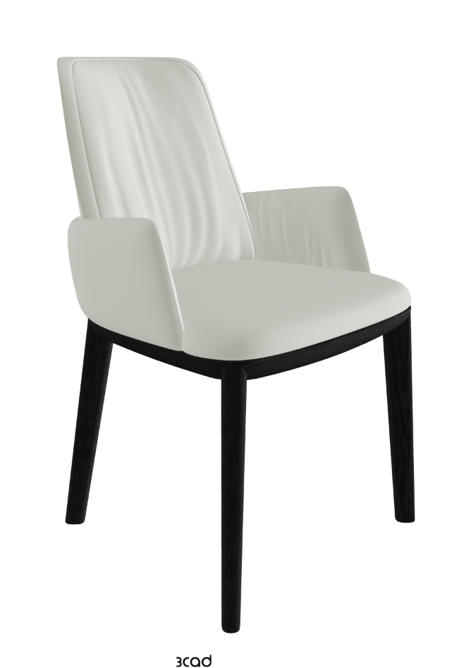 Belinda Dining Armchair_Open Pore Matt Black Ashwood_Soft Leather_Artico
