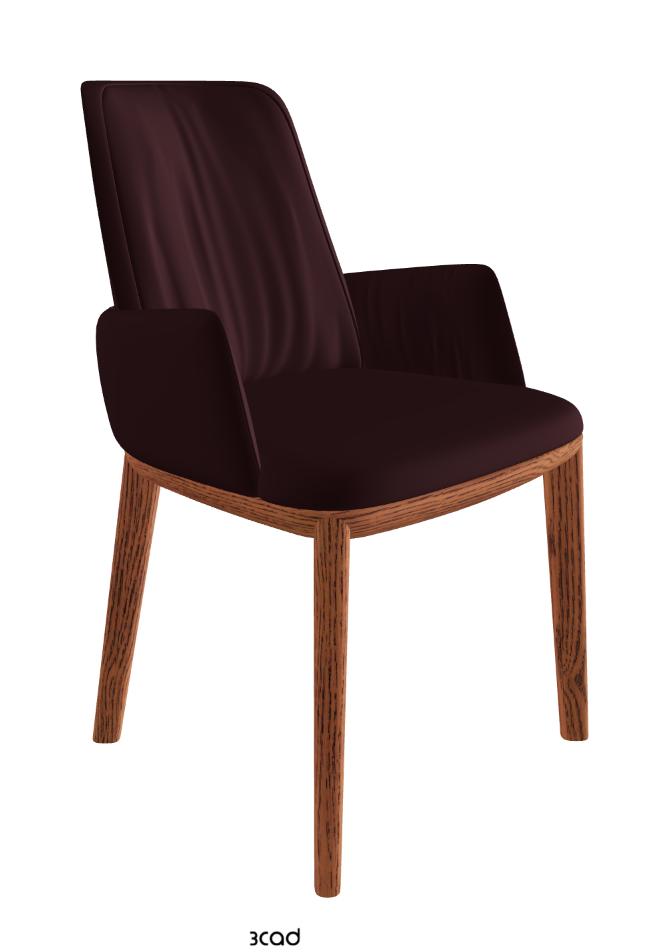 Belinda Dining Armchair_Canaletto Walnut Stained Ashwood_Synthetic Leather_Bordeaux
