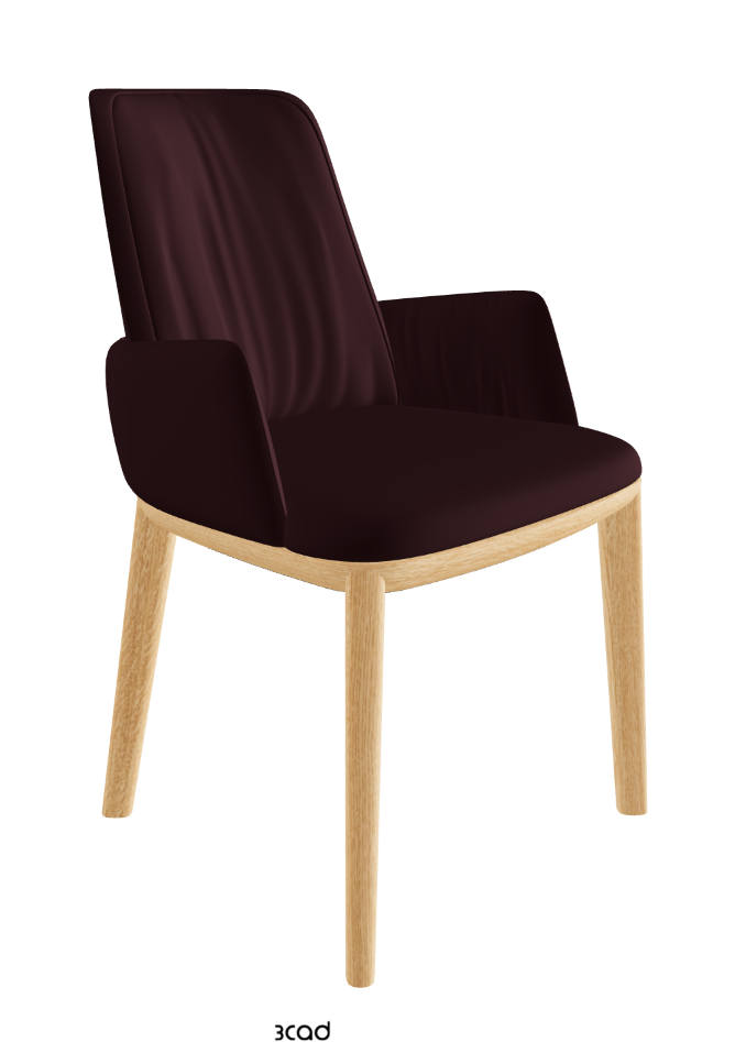 Belinda Dining Armchair_Natural Ashwood_Synthetic Leather_Bordeaux