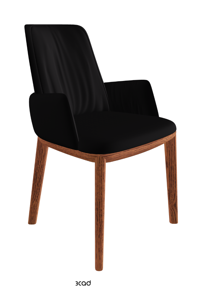 Belinda Dining Armchair_Canaletto Walnut Stained Ashwood_Synthetic Leather_Nero