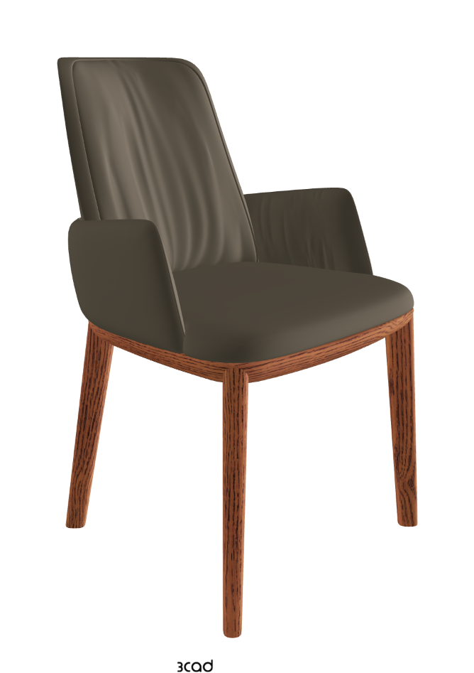 Belinda Dining Armchair_Canaletto Walnut Stained Ashwood_Synthetic Leather_Fango