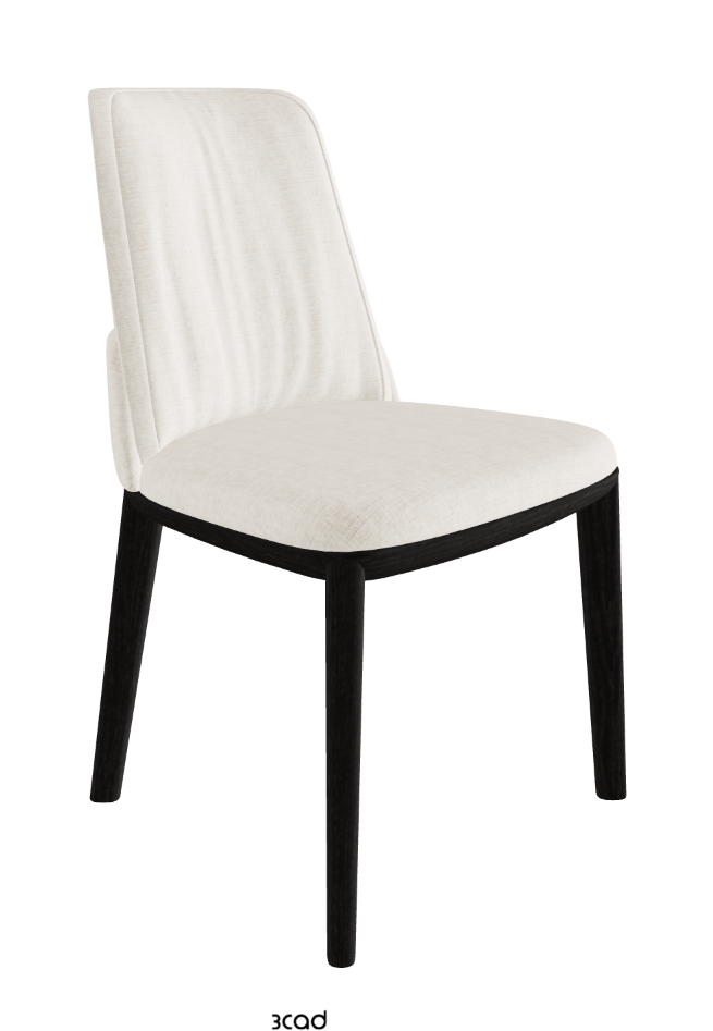 Belinda Dining Chair_Open Pore Matt Black Ashwood_Fabric_B610