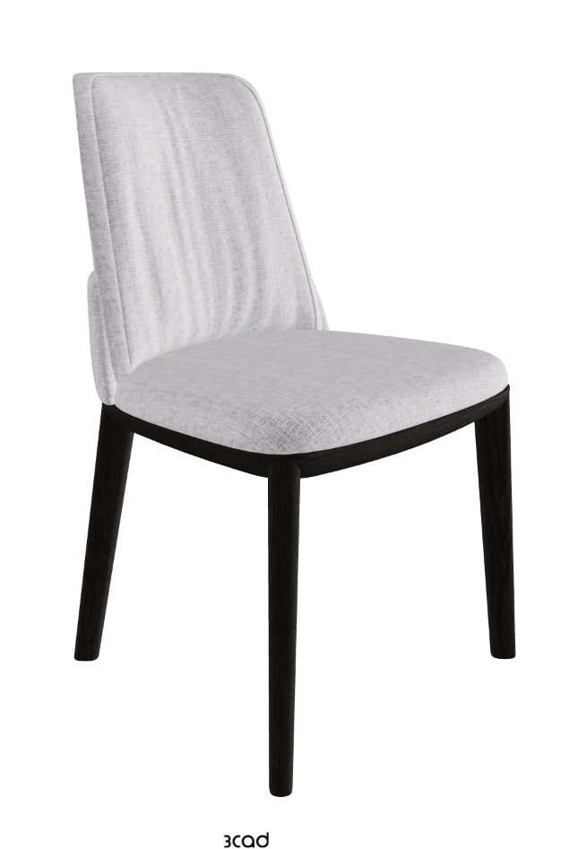Belinda Dining Chair_Open Pore Matt Black Ashwood_Fabric_B811