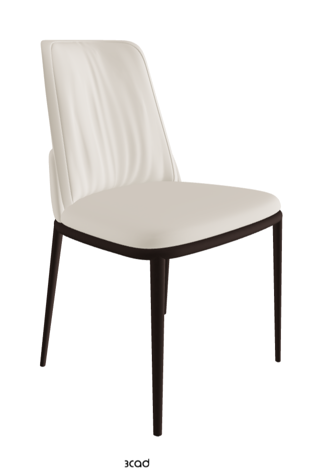 Belinda ML Dining Chair_Bronze Embossed_Glove Soft Leather_Ecru