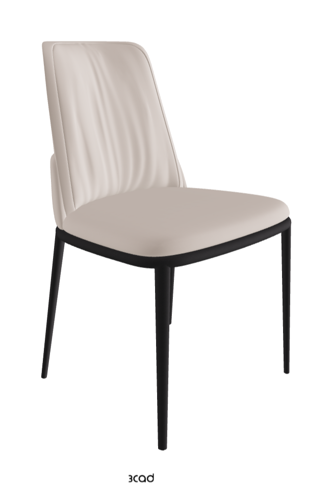 Belinda ML Dining Chair_Black Embossed_Soft Leather_Nymph