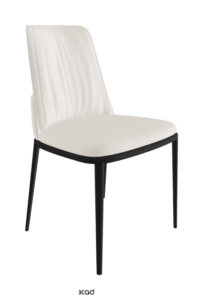 Belinda ML Dining Chair_Black Embossed_Soft Leather_Lino