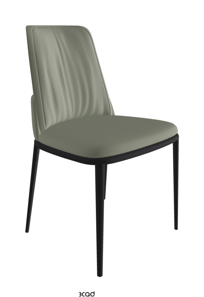 Belinda ML Dining Chair_Black Embossed_Soft Leather_Cenere