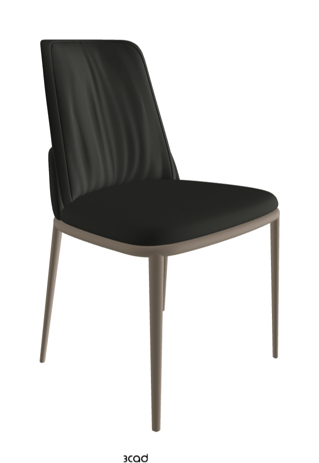Belinda ML Dining Chair_Titanium Embossed_Soft Leather_Smoke