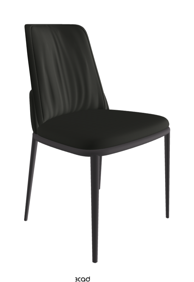 Belinda ML Dining Chair_Graphite Embossed_Soft Leather_Smoke