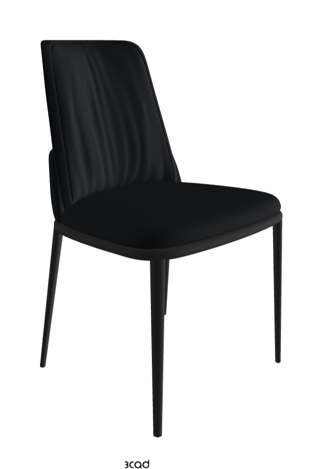 Belinda ML Dining Chair_Black Embossed_Soft Leather_Atlantico