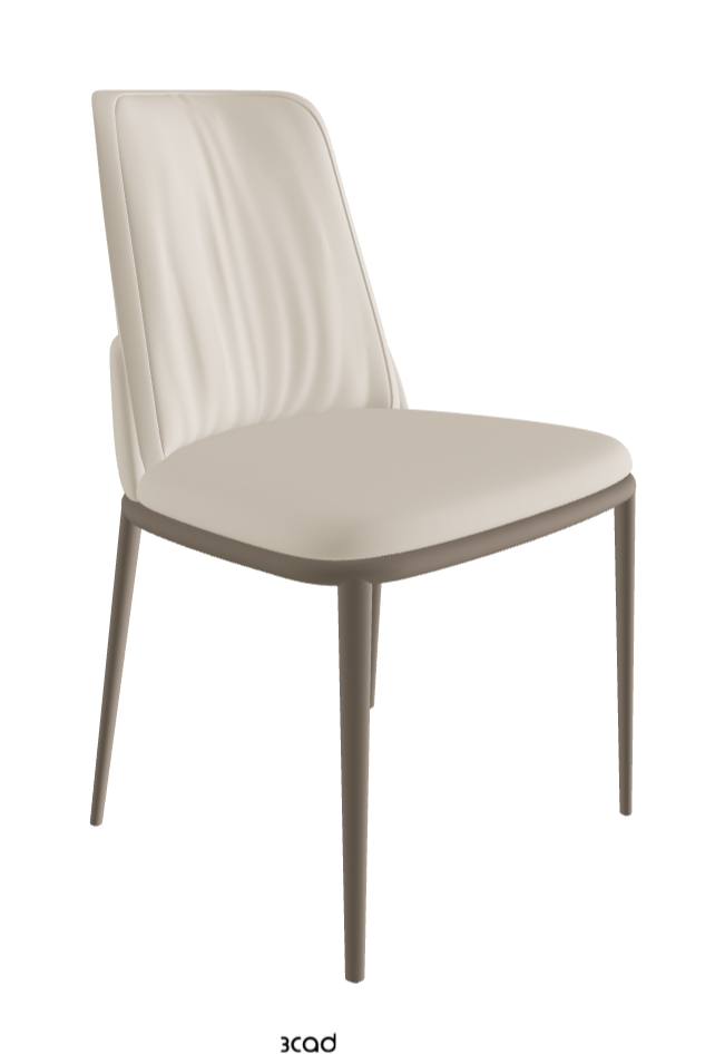 Belinda ML Dining Chair_Titanium Embossed_Soft Leather_Cashmere