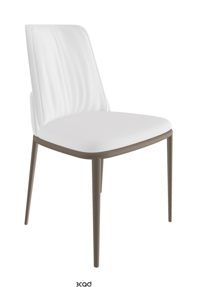 Belinda ML Dining Chair_Titanium Embossed_Soft Leather_Bianco