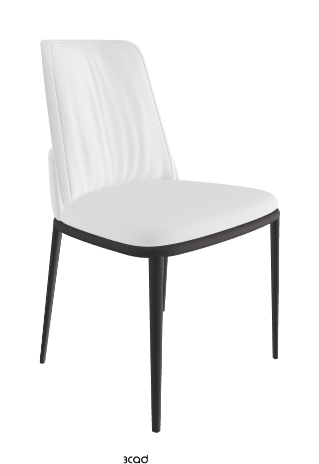 Belinda ML Dining Chair_Graphite Embossed_Soft Leather_Bianco