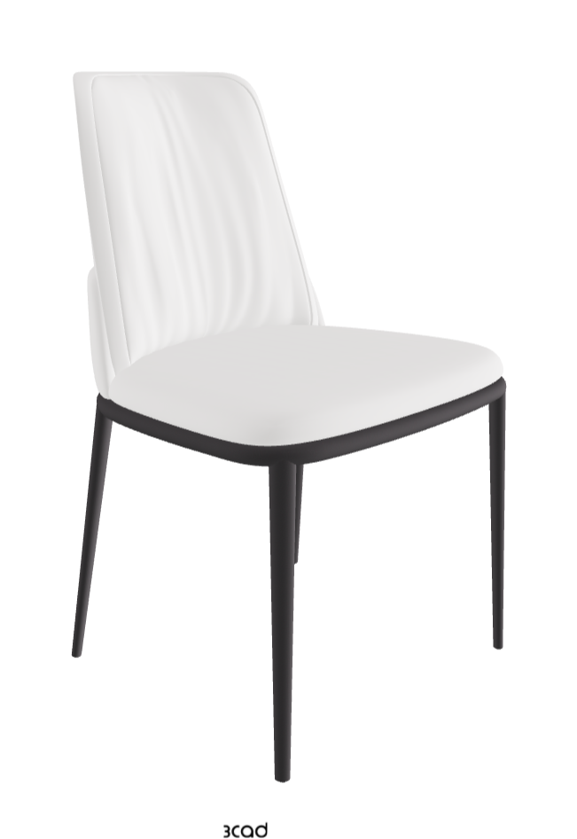 Belinda ML Dining Chair_Graphite Embossed_Synthetic Leather_Bianco