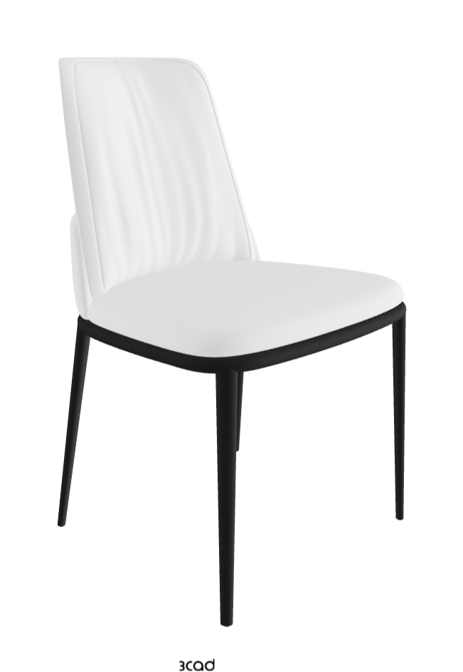 Belinda ML Dining Chair_Black Embossed_Synthetic Leather_Bianco