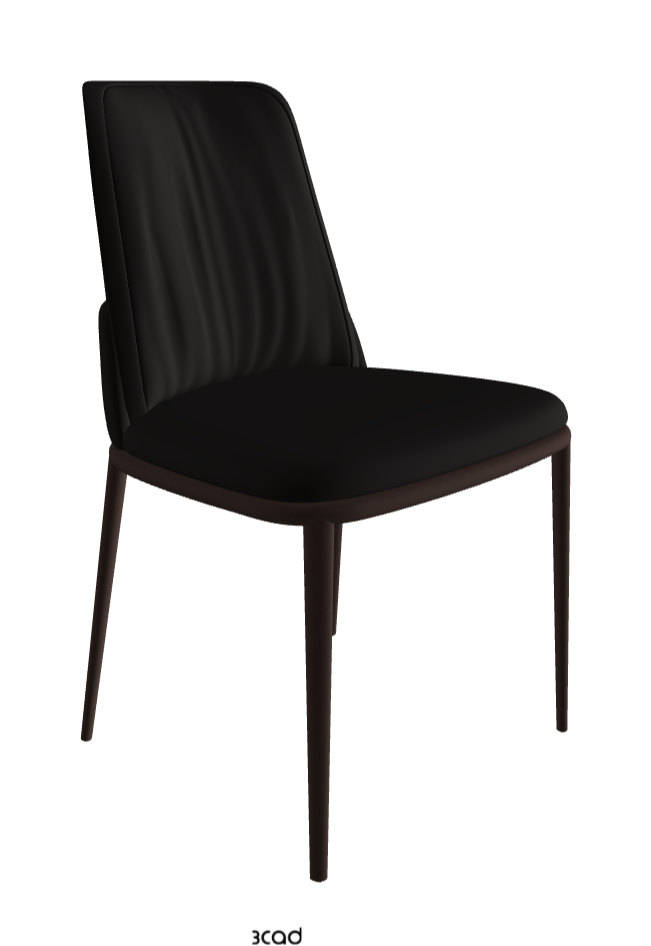 Belinda ML Dining Chair_Bronze Embossed_Synthetic Leather_Moka